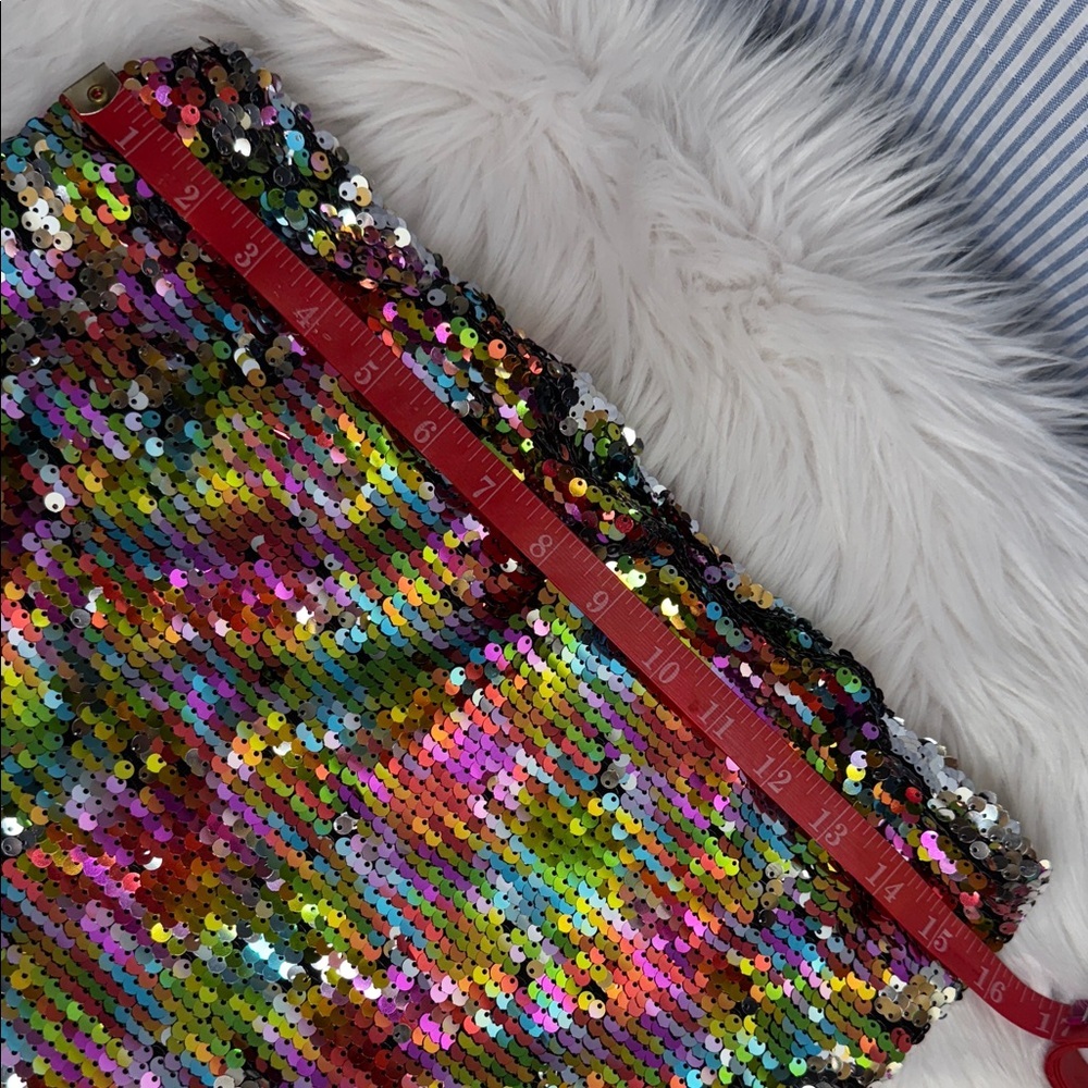 Wild Fable Multicolor Sequin Top Size L Festival Clubwear Sparkly Strapless Y2K - Picture 7 of 8